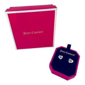NWT Juicy Couture Puffy Heart Earrings with Juicy Crowns on them